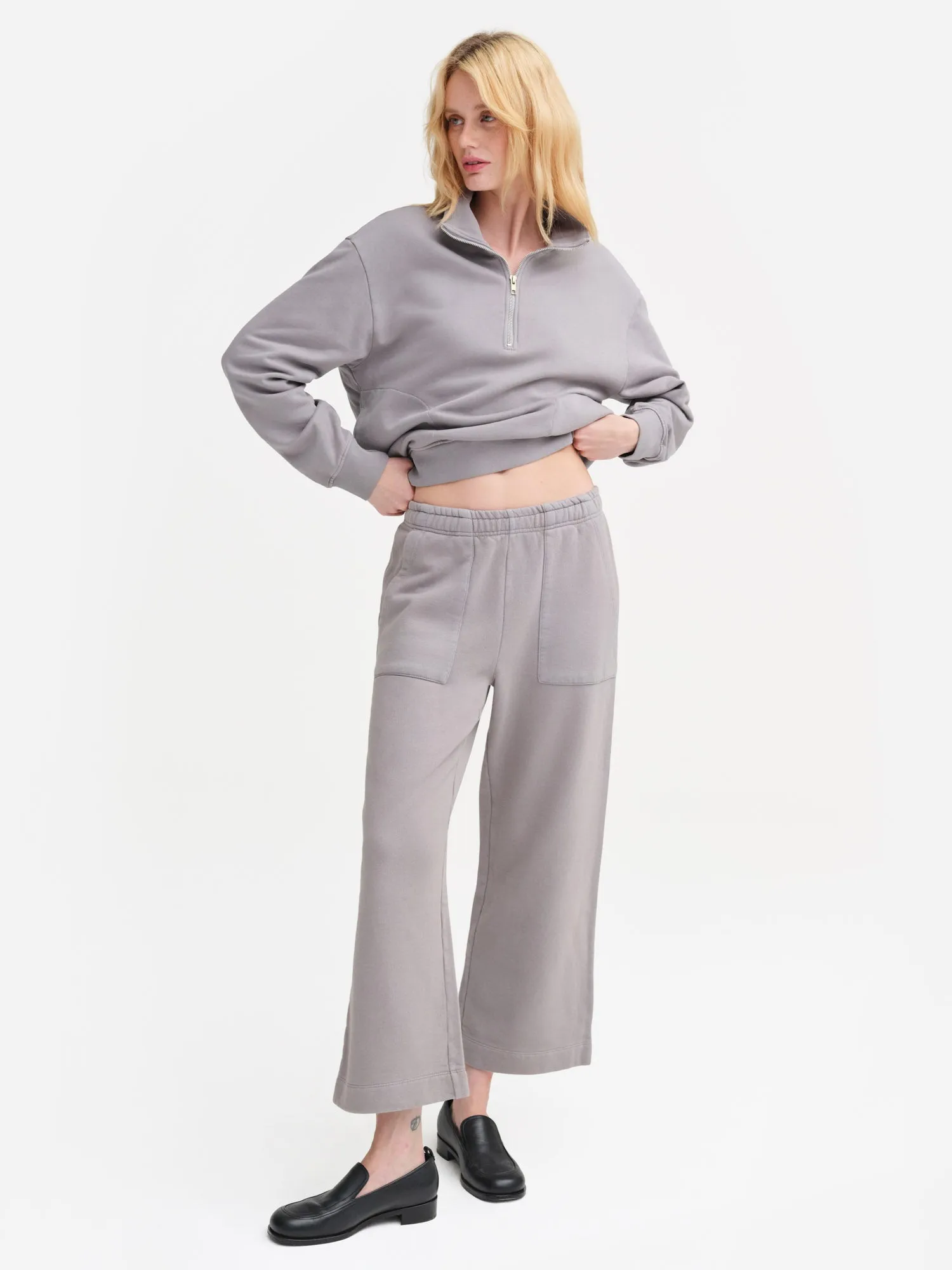 Organic Fleece Wide Leg Pant