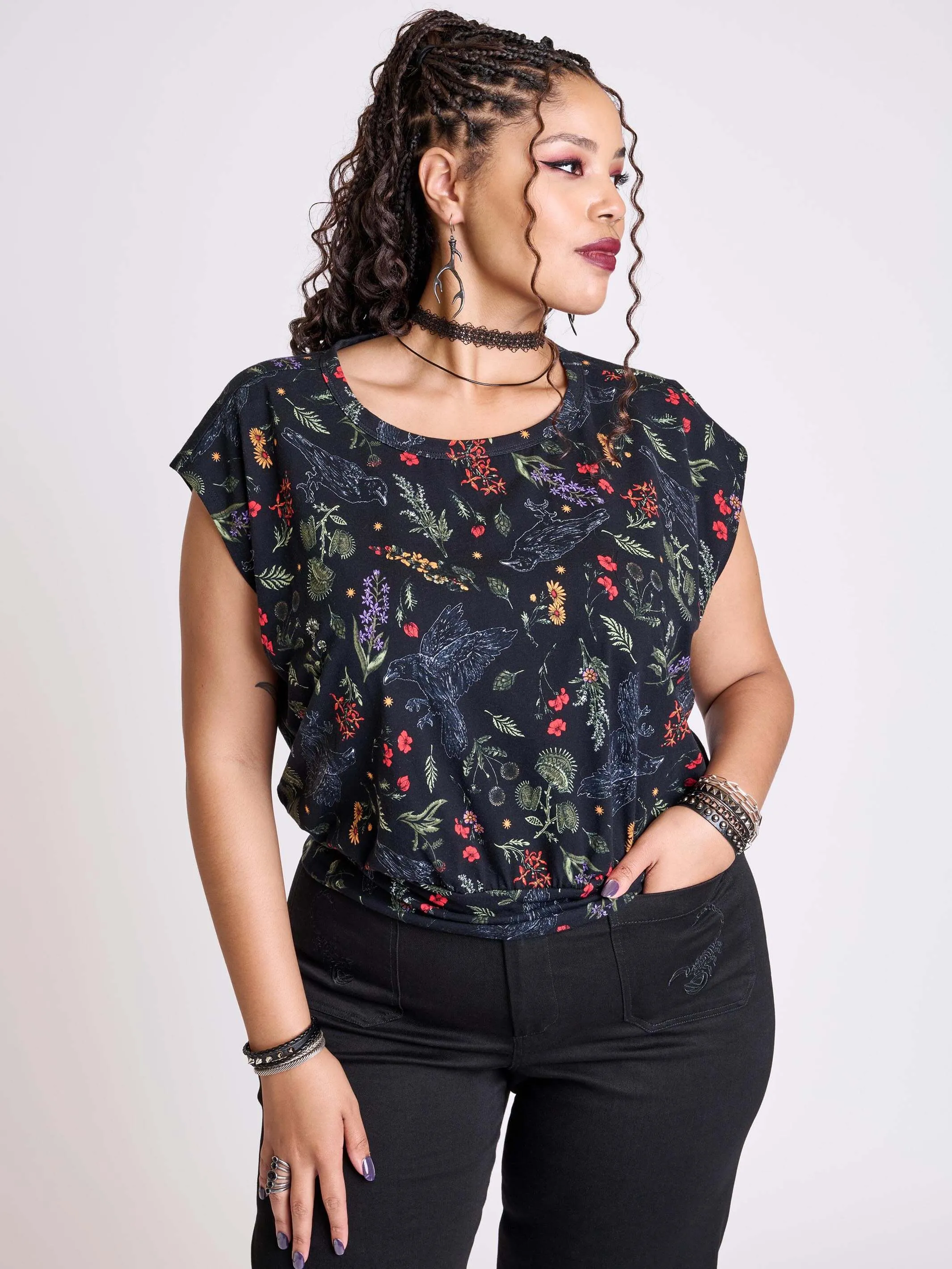 Raven's Garden Blouson Top