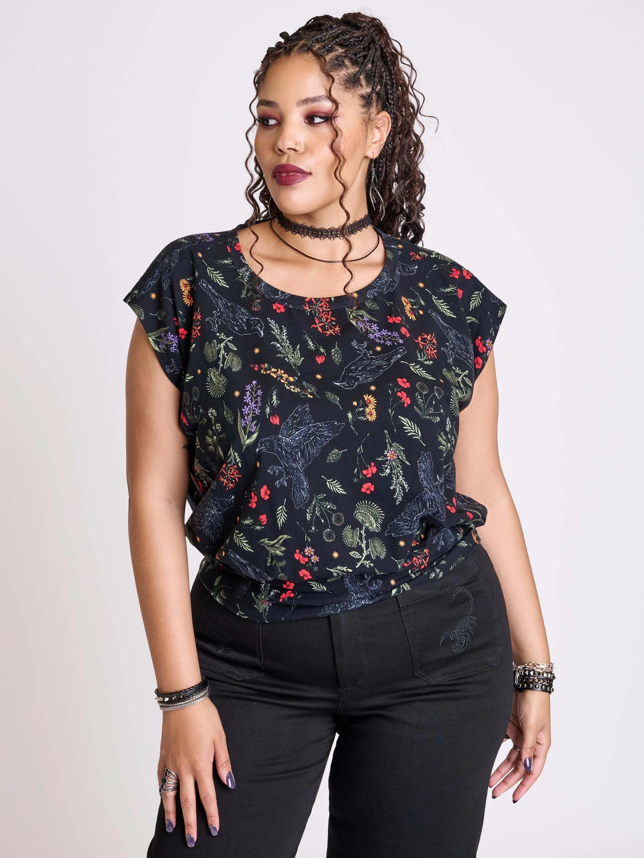 Raven's Garden Blouson Top