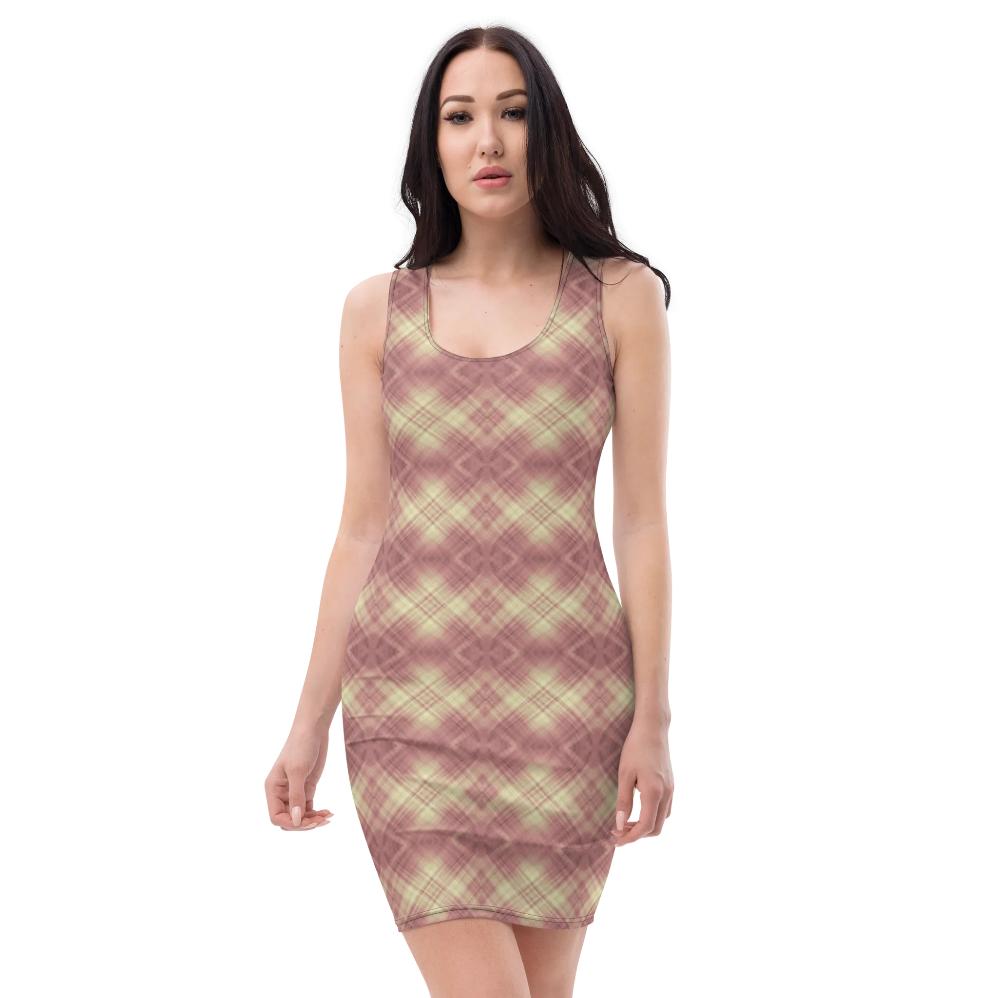 Recursia Argyle Rewired I Pencil Dress In Pink