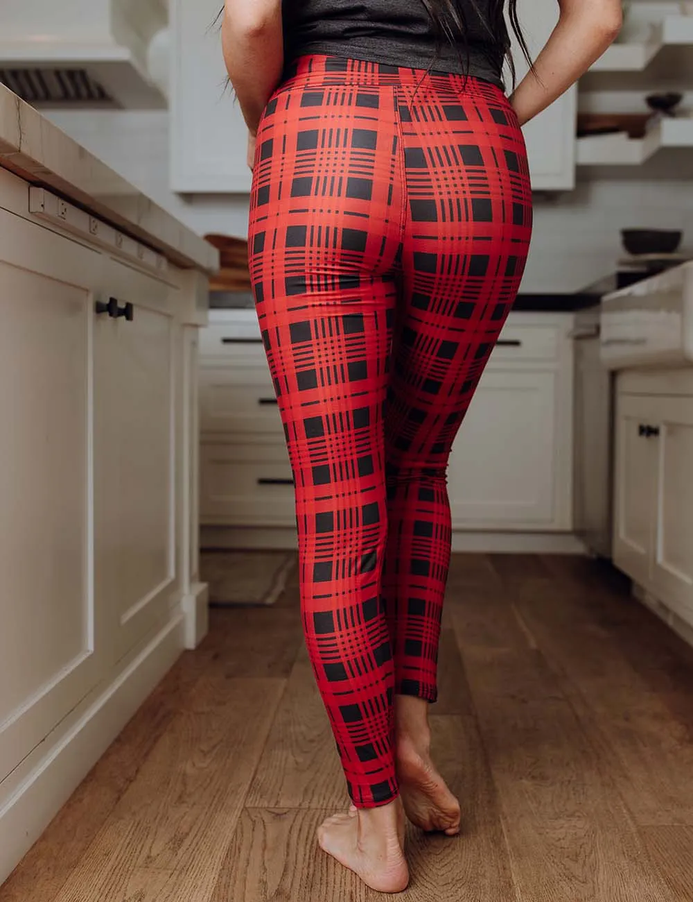 SA Exclusive Red Plaid Leggings