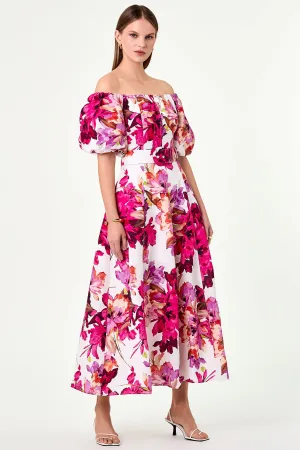 Santha Dress - Ria Floral Ivory