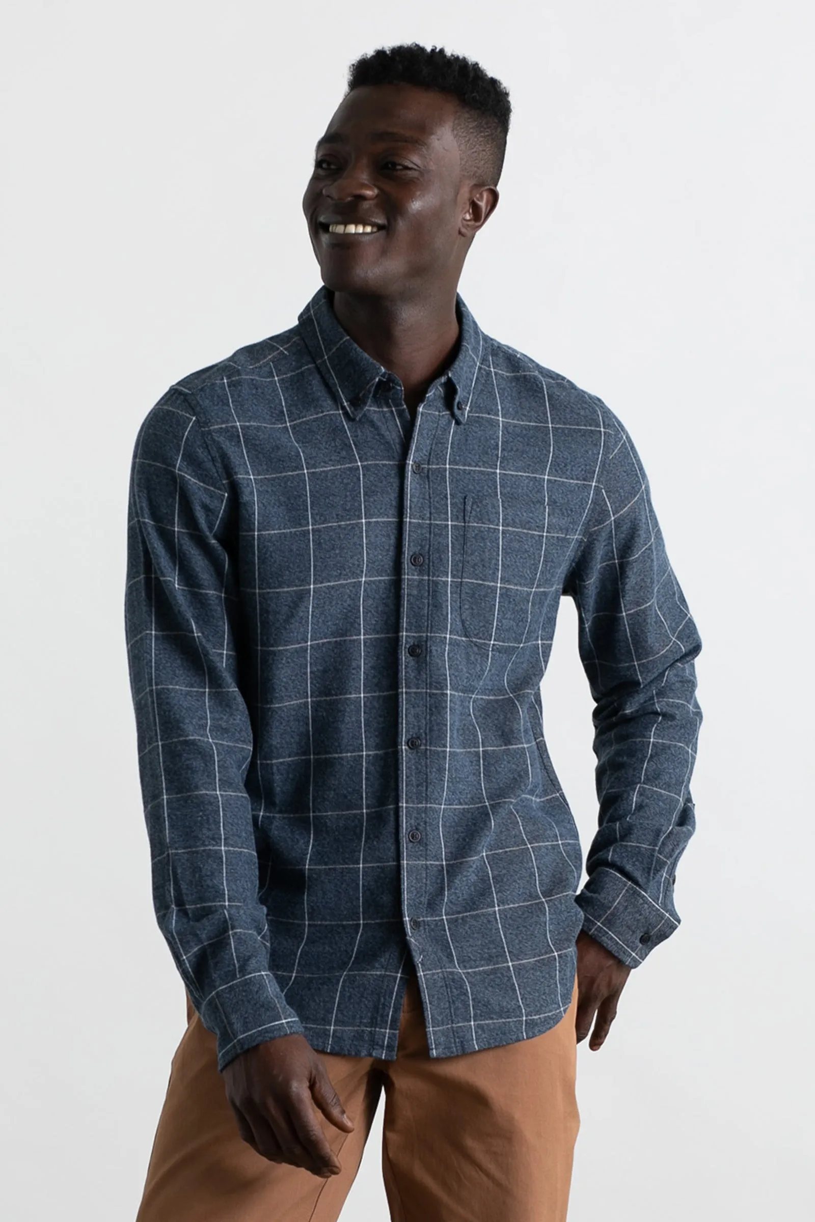 Sutton Slim Shirt / Navy Windowpane