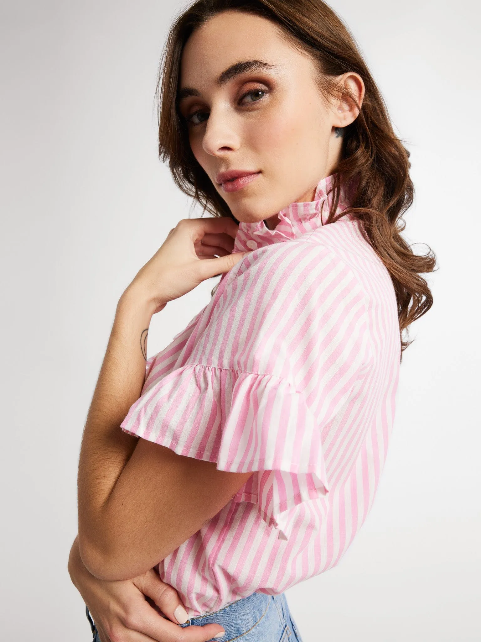 Vanessa Top in Bubblegum Stripe