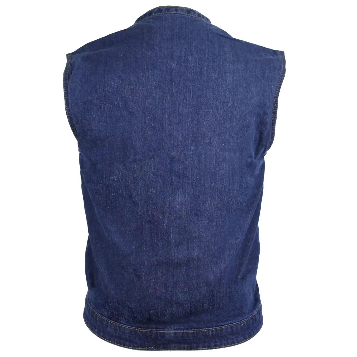 VB911BL & VB911BK Vance Leather Mens Denim Patch Holder Vest