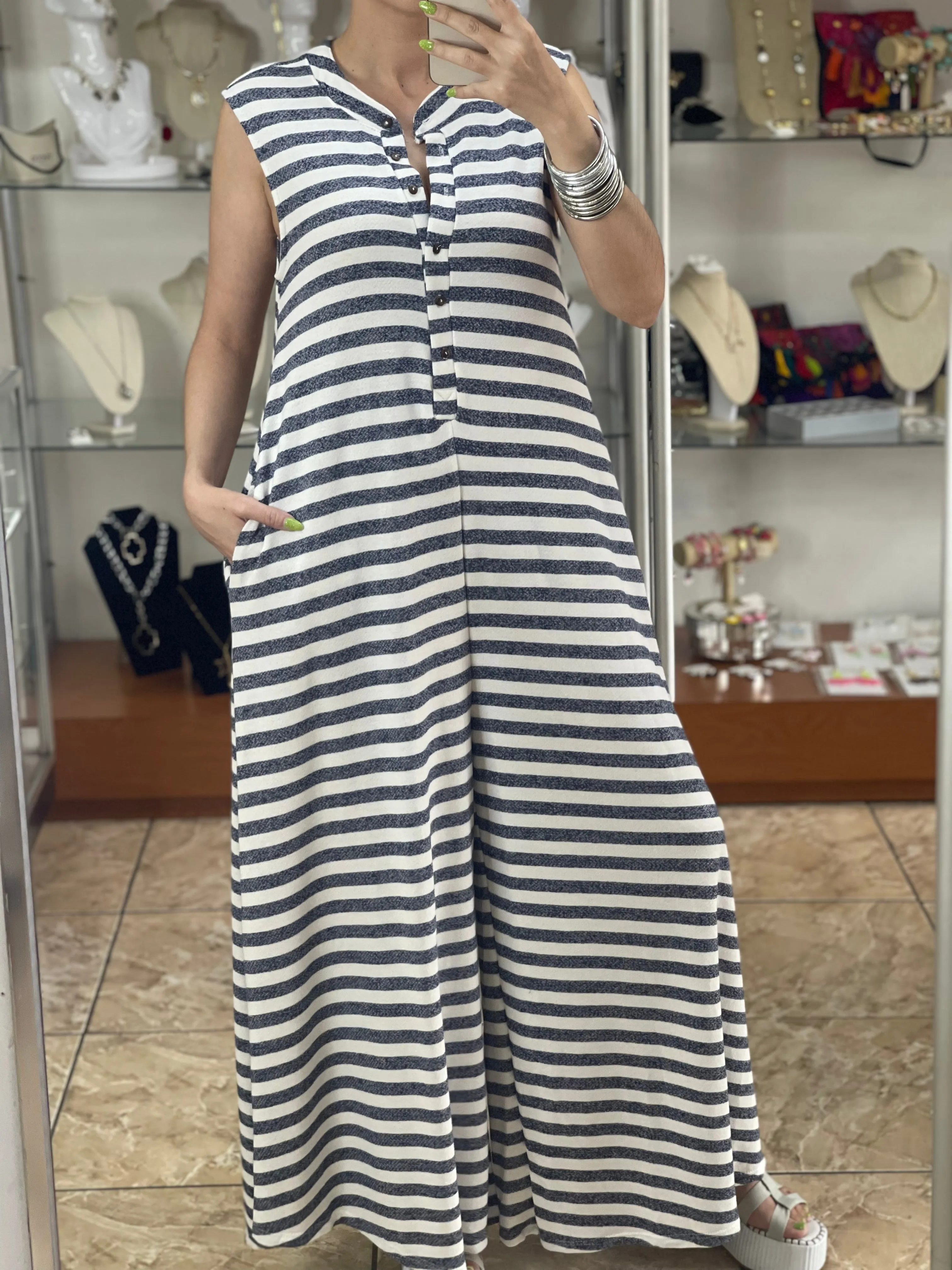 Wide Leg Stripes Jumpsuit